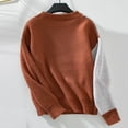 thumbnail image 4 of TFEOQRY Pullover Sweater for Women Autumn and Winter Loose Tai Chi Printed Knitwear Long Sleeved Round Neck Sweater Top Brown, 4 of 5