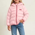 thumbnail image 3 of WAVSUF Girls Hooded Puffer Jacket with Zipper Lightweight Long Sleeve Winter Warm Coat Pink 7-8, 3 of 9