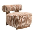 thumbnail image 3 of Furniture of America Zenya Modern Chenille Zebra-stripe Pattern Accent Chair, Rustic Orange, 3 of 11