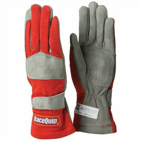 RaceQuip® 351012RQP 351 Series Driving Gloves - SFI 3.3/1 - Red/Gray - Small