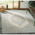thumbnail image 3 of SAFAVIEH Courtyard Avi Medallion Indoor/Outdoor Area Rug, Light Grey/Aqua, 5'3" x 5'3" Square, 3 of 8