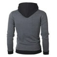 thumbnail image 5 of TFEOQRY Men's Casual Hooded Jacket Autumn Solid Color Zipper Outwear with Pockets Long Sleeve Hooded Overcoat Dark Gray, 5 of 5