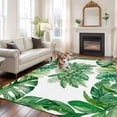thumbnail image 2 of Monstera Leaves Area Rugs 6'x9', Washable Small Throw Rugs for Kitchen Dining room, Summer Tropical Palm Leaf Botanical Green Indoor Outdoor Rug Non-Slip Low Pile Carpet Runner Reversible Floor Mats, 2 of 8
