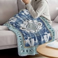 thumbnail image 3 of Blue Boho Blanket Soft Cozy Warm Throw Blanket for Couch, Plush Fuzzy Flannel Fleece Blankets for Sofa, Farmhouse Bohemian Medallion Oriental Flower Bed Blankets Lightweight Gifts for Women, 50"x80", 3 of 9