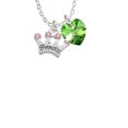 thumbnail image 1 of Small ''Princess'' Crown with Pink Crystals - Lime Crystal Heart Sophia Necklace, 18"+1", 1 of 2