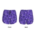 thumbnail image 6 of Uemuo New Year Snowflakes Pattern Women's Athletic Shorts High Waisted Running Shorts with Liner Pockets Gym Elastic Workout Shorts-, 6 of 9