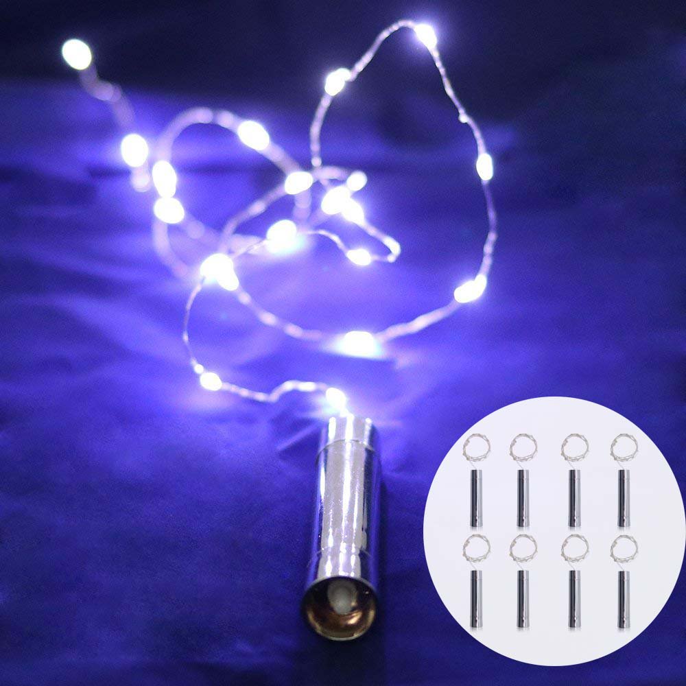 Reactionnx Wine Bottle Lights with Cork, 8 Pack 15 LED Fairy Lights