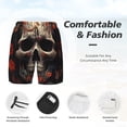 thumbnail image 3 of Yiaed Vintage Butterfly Flower Skull Print Mens Swim Trunks Bathing Suit Compression Liner Beach Swim Shorts Swimwear Quick Dry Zipper Pocket No-Chafing Board Short-Medium, 3 of 6