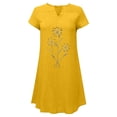 thumbnail image 3 of SMihono Robe d'Été Bohème pour Femmes Grande Taille Robe à Manches Courtes Vintage Rétro Col en V Ample avec Impression, 3 of 4
