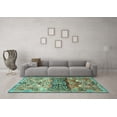 thumbnail image 3 of Ahgly Company Machine Washable Indoor Rectangle Animal Turquoise Blue Traditional Area Rugs, 8' x 10', 3 of 4