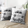 thumbnail image 3 of LALILO Throw Pillow Covers Travel Retro Car With And Lettering Cushion Cover 18" x 18", 2 Pack, 3 of 6