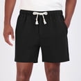 thumbnail image 2 of DDAPJ pyju Mens Cotton Linen Baggy Shorts Drawstring Elastic Waist Summer Beach Shorts Lightweight Breathable Lounge Cruise Vacation Shorts with Pockets Black M, 2 of 8