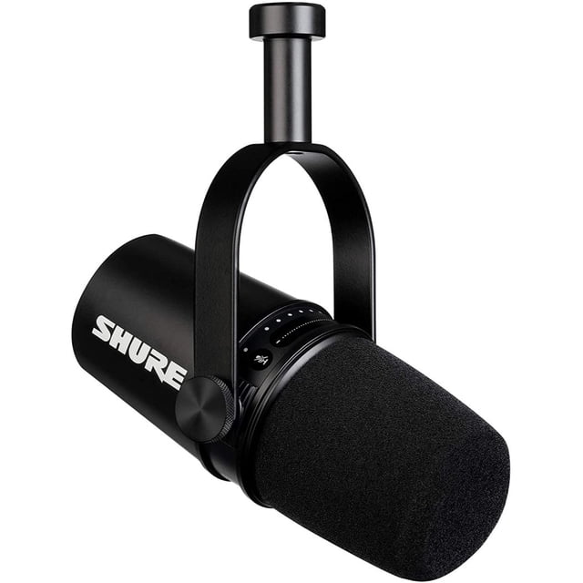 Micrófono Shure MV7-K para Podcast Auto Level dinámico Controles Intuitivos Negro