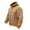 Khaki, variant on Men's Fleece Jacket Hooded Thermal Windbreaker Full Zip Up Fall Winter Plush Coats with Pockets for Safari Hiking Workwear