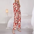 thumbnail image 3 of Yiaed Red Strawberry Print Pajamas Women's Long Sleeve Sleepwear Soft Button Down Loungewear Pjs Lounge Set Nightwear Womens Pajama Pants-Large, 3 of 7
