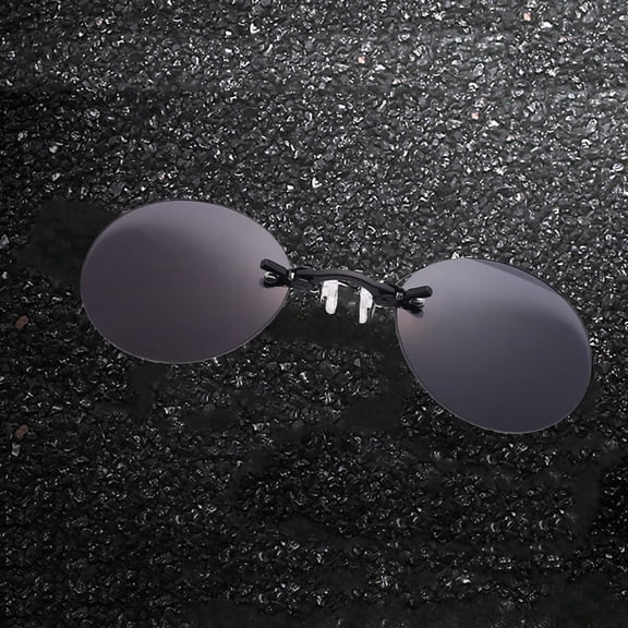 Glasses Riding Three Color Round On Nose Rimless Sun Eyewear for Men
