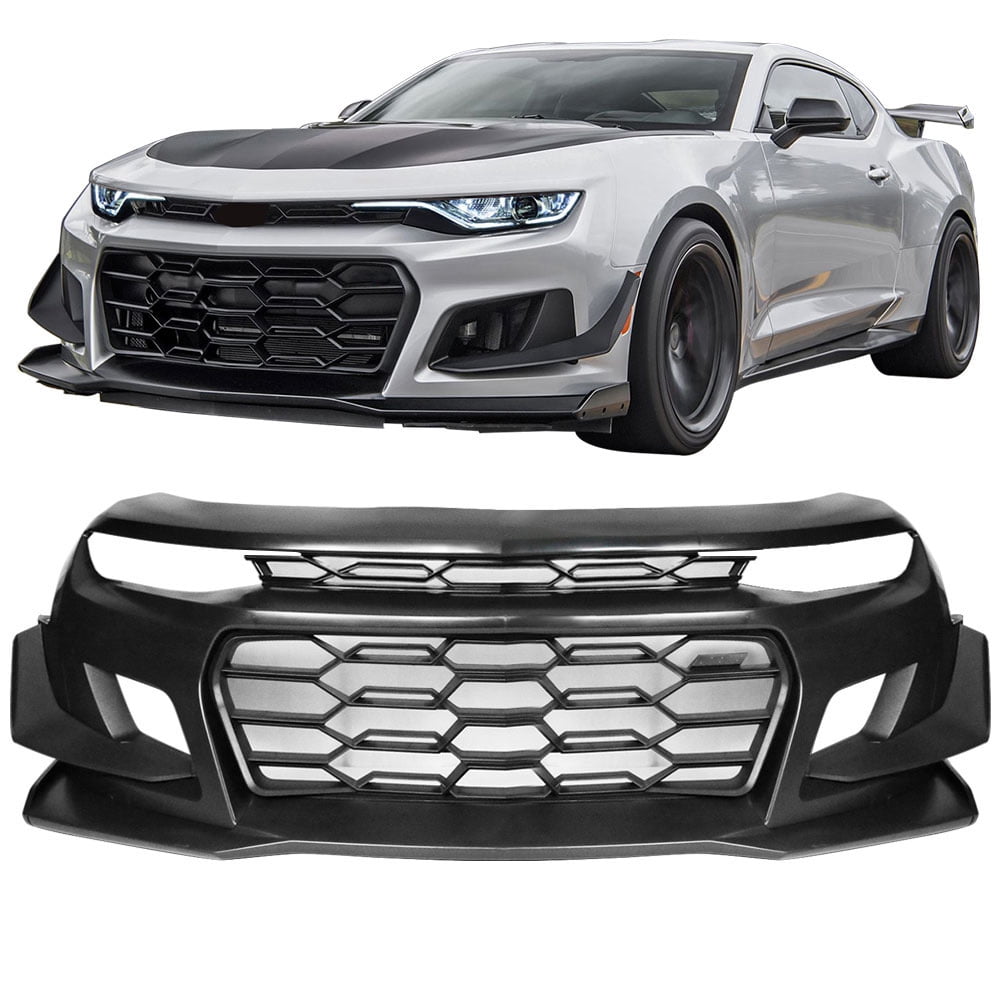 Ikon Motorsports Front Bumper Cover Compatible with 2019-2024 Chevy Camaro 1LE Style Front Bumper Conversion Guard Unpainted PP