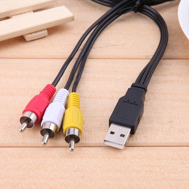 Nuevo 1,5 M 5 pies USB macho A a 3 RCA AV A/V Cable adaptador de TV Cable Audio AV Cable