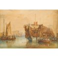 thumbnail image 3 of Samuel Prout 14x11 Black Modern Framed Museum Art Print Titled - Receiving Ship, Portsmouth, 3 of 5