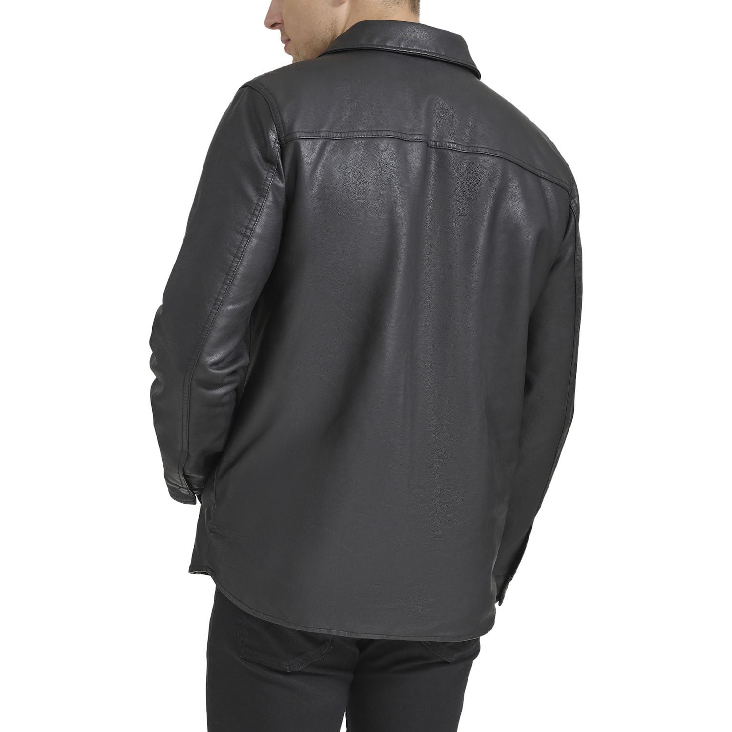 Levi's Men's Faux Leather Sherpa Lined Trucker Jacket, Brown, Size X-Large
