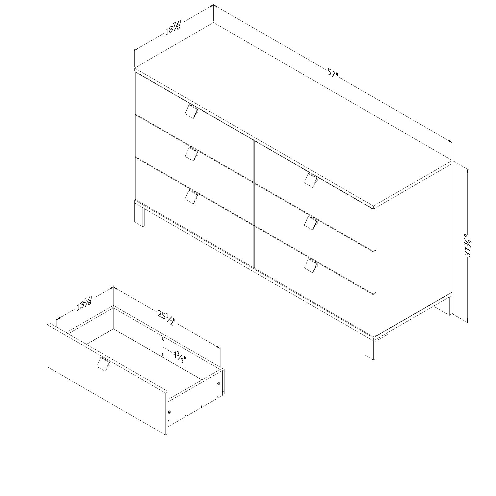 South Shore Spark 6-Drawer Double Dresser, Multiple Finishes - image 4 of 5