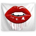 thumbnail image 2 of Tapiz para colgar en la pared, estilo pop art moderno, labios rojos, 150 x 130 cm, 2 of 2
