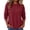Red, variant on Women Waffle Knit Raglan Sweatshirt Sevevn Crew Neck Side Slit Long Sleeve Loose Fit Casual Pullover