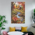 thumbnail image 6 of Canvas Prints Autumn Cabin Fall Forest Lake Tree Leaves Canvas Picture Autumn Country Farm Artwork Wall Art For Kitchen 16x24inch for Modern Home Living Room Bathroom Décor Framed Artwork, 6 of 8