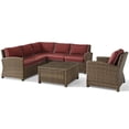 thumbnail image 1 of Afuera Living Ensemble Sectionnel Moderne de Patio en Osier 5 Pcs, Brun et Sangria, 1 of 10