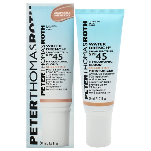Hidratante Water Drench Hyaluronic Cloud Sheer Tint FPS 45 de Peter Thomas Roth para mujeres - 57 ml