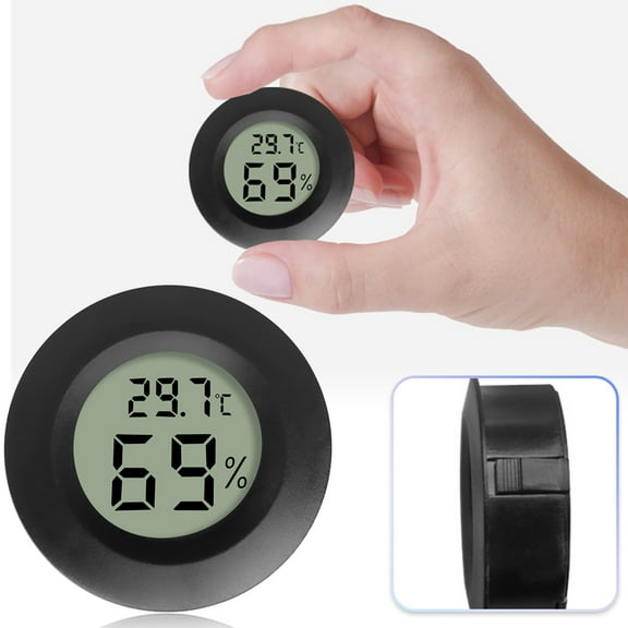Mini Round Lcd Digital Display Thermometer And Hygrometer Moisturizing Box Electronic Hygrometer,Thermometer*1 Clearance