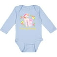 thumbnail image 3 of Inktastic I Love My Mommy Unicorn with Pink and Yellow Flowers Boys or Girls Long Sleeve Baby Bodysuit, 3 of 5