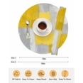 thumbnail image 6 of 13 Inch Round Placemats Set of 4, Yellow Abstract Non Slip Heat Insulation PP Table Mats, Grey Geometric Oil Painting Vintage Gradient Washable Place Mats for Kitchen Dining Party Table Decor, 6 of 7