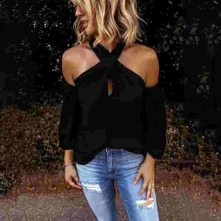 YYDGH Women's Fall Fashion Blouse Off Shoulder Long Sleeve YYDGH Women's Fall Fashion Blouse Off Shoulder Long Sleeve