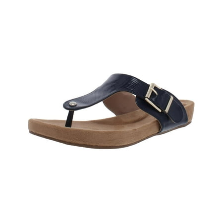 

Giani Bernini Womens Rivver Sandals Buckle Thong Sandals Navy 6 Medium (B M)