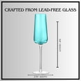 thumbnail image 5 of Artland Soho Optic 8.5 oz Champagne Flute, Set of 4 - Modern Contemporary Stemmed Glasses - Ideal for Weddings, Parties, Prosecco, Sparkling Wine, Excellent Gift Idea, Dishwasher Safe (Turquoise), 5 of 7