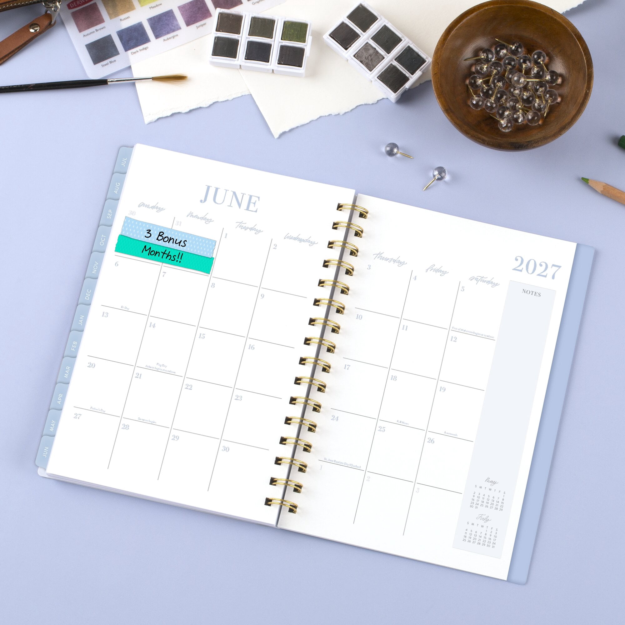 Leah Bisch for Mead Cambridge Academic 2026-2027 Weekly Monthly Planner Pansy