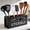 Black, variant on FUYGRCJ Kitchen Utensils Holder with 4 Compartments, 15.7 x 6.1 x 5.1inch Extra Large Wooden Utensil Organizer for Kitchen Countertop, Rustic Countertop Organizer for Cooking Tools