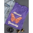 thumbnail image 3 of Nourish Yourself Buttefly Shaped T-Shirt Women -Image by Shutterstock, Female x-Large, 3 of 4