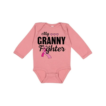 

Inktastic Breast Cancer Awareness My Granny is a Fighter Gift Baby Boy or Baby Girl Long Sleeve Bodysuit