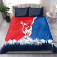 thumbnail image 3 of Slovakia Red Blue Deer and Mountain Design Bedding Set with National Symbols, 3 of 7