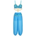 thumbnail image 2 of TiaoBug Women's Belly Dance Professional Outfits Indian Dancing Stage Performance Costume Light  Blue One Size, 2 of 7