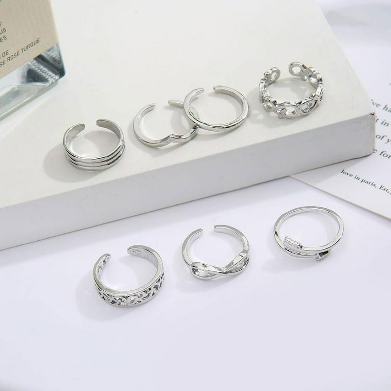 Max Choice Adjustable Toe Rings for Women, 8Pcs Open Band Set
