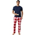 thumbnail image 5 of New men's pajama set featuring printed checkered pattern, loose fit, suitable for wearing outside, suitable for home use, 5 of 6