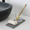 thumbnail image 4 of Water Absorbing Stone Trays for Bathroom Sink & Kitchen Counter,Kitchen Soap Tray,Fast-Drying Diatomite Sink Caddy,Vanity Tray,Hand Soap Holder with Anti-Skid Feet(Black,8.26" x 4"), 4 of 8