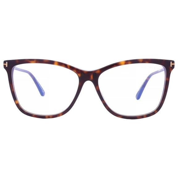 TOM FORD FT5824-B 052 Cat Eye Dark Havana Demo Lens 56 mm Women's Eyeglasses
