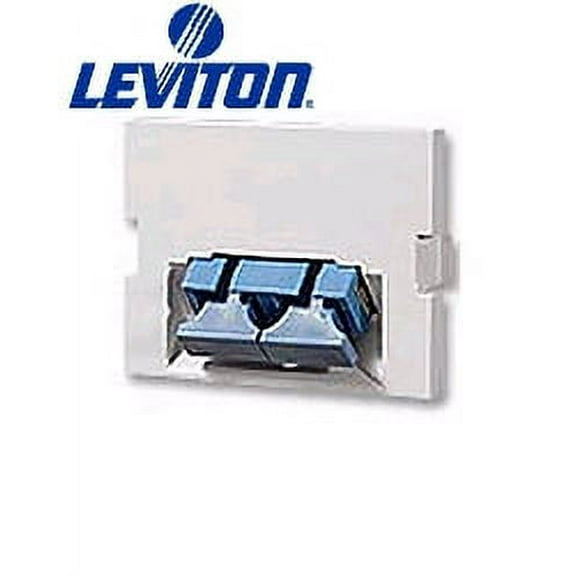 Leviton 41294-2CW MOS Insert Duplex SC Fiber Adapter with Zirconia Ceramic Sleeve 45 Exit - White
