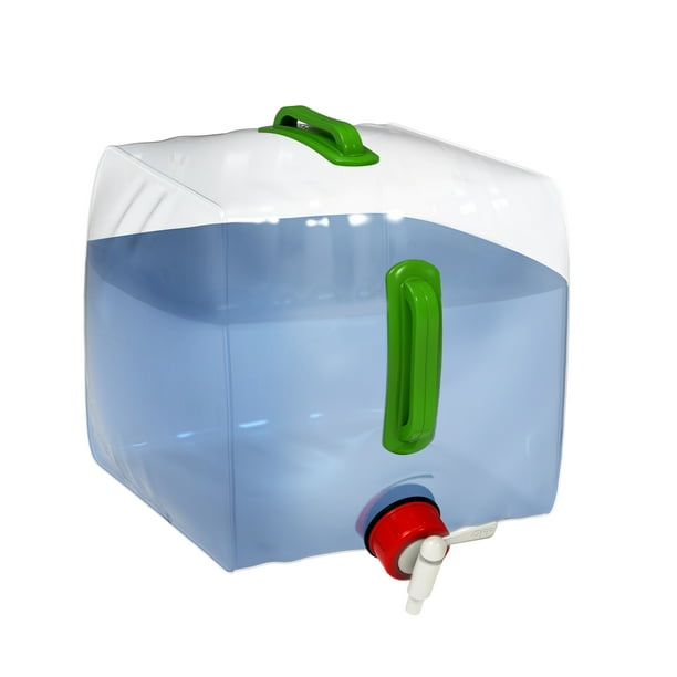 Collapsible Water Dispenser5 Gallon PVC Jug with Easy ON/Off Spigot, 2
