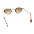 thumbnail image 4 of Large Rhinestone Rim Micro Small Hippie Cat Eye Metal Sunglasses Gold - Brown, 4 of 4