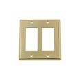 thumbnail image 2 of Nostalgic Warehouse 720062 New York Switch Plate with Double Rocker, Unlacquered Brass, 2 of 3